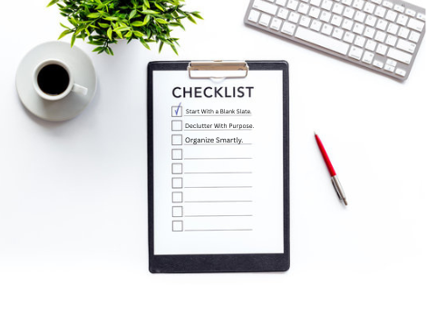 Clear Desk,Clear Mind: The Ultimate Guide to a Clutter-Free Workspace. clean workspace checklist