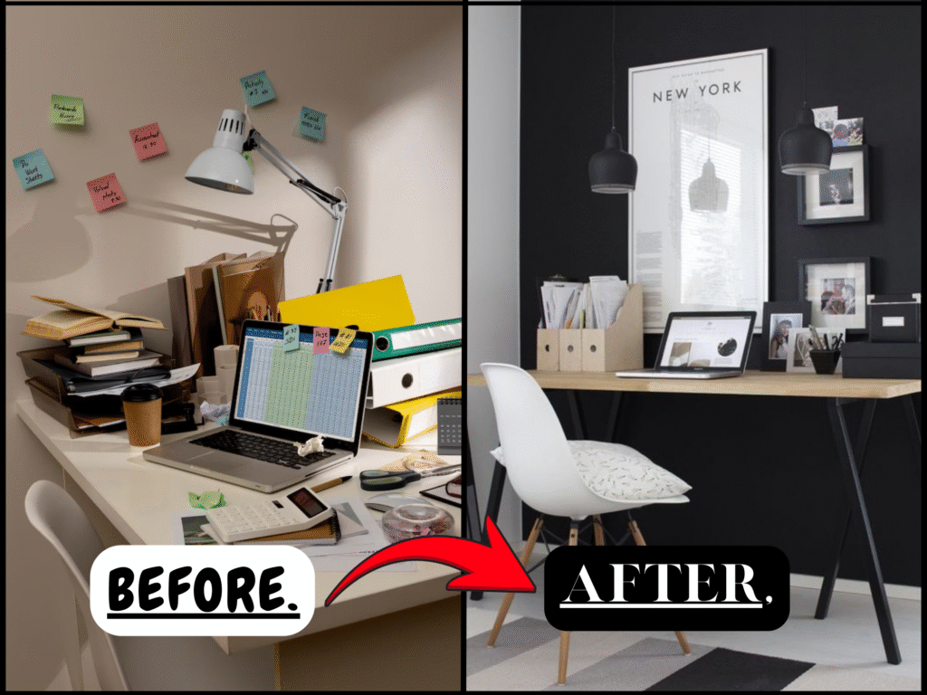 Clear Desk,Clear Mind: The Ultimate Guide to a Clutter-Free Workspace. clean workspace