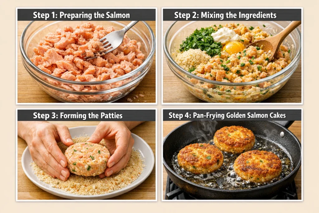 how do you make salmon cakes process