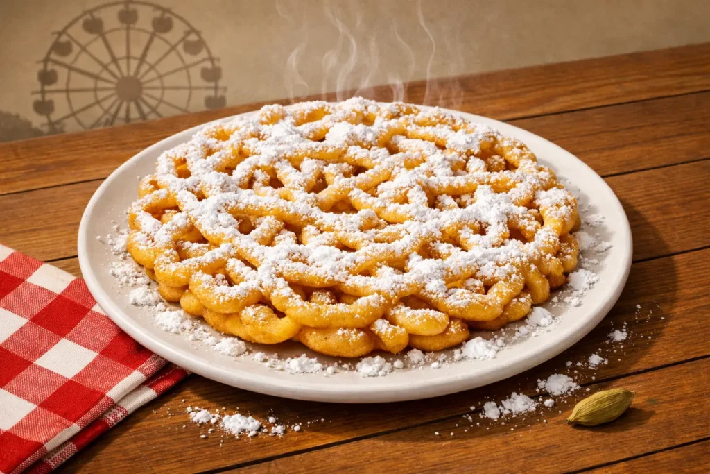 funnel cake recipe frying in oil